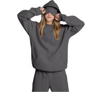 Bpoeee Hoodie with Eye Mask Built In,Comfort Airplane Mode Travel Hoodie, Essentials Women (Gray,XXL)