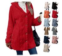 Bpoeee Jacquard Hooded Cardigan for Women - Stylish, Soft Knit Sweater, Comfortable, Warm Knit Jacket for Fall & Winter Wear (B,3XL)