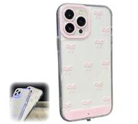 Bpoeee LED Bowknot Phone Case for iPhone Series - Aesthetic Coquette Style with Light-Up Design for Incoming Calls, Slim Soft TPU Protective Cover, Glow-in-The-Dark Aesthetic (Pink,14plus)