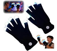 Bpoeee LED Flashlight Gloves - 7-Color Light Up Gloves with Flashing Modes for Night Running, Rave, Party for Men Women (B,S)