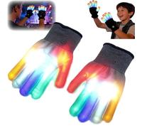 Bpoeee LED Flashlight Gloves - 7-Color Light Up Gloves with Flashing Modes for Night Running, Rave, Party for Men Women (C,L)