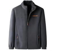 Bpoeee Men's Winter Warm Zipper Coats with Pockets, Mens Snowboard Jacket, Sherpa Lined Jacket Men (Upgraded Winter Gray,5XL)