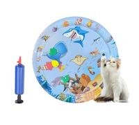 Bpoeee Pet Water Bed, Thickened Anti-Scratch Design Water Pet Pads, Cooling Mat for Dogs and Cat, Cat Water Mat with Fish for Pets Playing Sleeping (25.6IN-B)