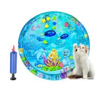 Bpoeee Pet Water Bed, Thickened Anti-Scratch Design Water Pet Pads, Cooling Mat for Dogs and Cat, Cat Water Mat with Fish for Pets Playing Sleeping (40IN-A)