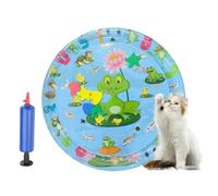 Bpoeee Pet Water Bed, Thickened Anti-Scratch Design Water Pet Pads, Cooling Mat for Dogs and Cat, Cat Water Mat with Fish for Pets Playing Sleeping (25.6IN-C)