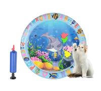 Bpoeee Pet Water Bed, Thickened Anti-Scratch Design Water Pet Pads, Cooling Mat for Dogs and Cat, Cat Water Mat with Fish for Pets Playing Sleeping (25.6IN-A)