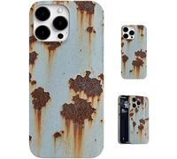 Bpoeee Rusty Phone Case, Vintage Rust Glossy Look Compatible, Film Phone Case Soft and Hard, Creative Industrial Iron Inspired Shockproof Drop-Proof for iPhone Case (14promax,Hard Shell)