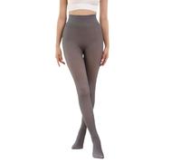 Bpoeee Warm Plush-Lined Elasticated Tights for Women - Soft & Stretchy Thermal Leggings, Cozy Winter Tights for Cold Weather (GREY-A,45-65KG)