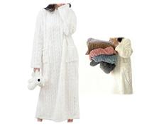 Bpoeee Warm Winter Loungewear Set - Soft Coral Velvet Pajamas, Cozy Fleece Home Clothes for Women, Sleepwear (White,S)