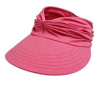 Bpoeee Wide Brim Sun Visor Hat for Women Foldable Ponytail Cap Lightweight Summer Hat for Beach Travel (MF)