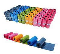 BPS 1080 Bolsas de Caca Perro Bolsas para Excrementos de Perros para Mascotas Animales Domésticos Pack de 72 Rollos Multicolor BPS-5382 * 01