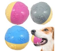 BPS 3 Pcs Juguete Pelotas para Perros Pelota Goma Sonido Squeaky Indestructibles de Alto Estiramiento Tamaño M/L Color al Azar (L Model 3) BPS-7437 * 3