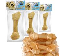 BPS 4 Pcs Hueso Nudo para Perros Fortalecedor de Dientes Pet Snack Piel de Vacuno Diferente Tamaños BPS-5062 BPS-5063 BPS-5064 (16cm 4pcs) BPS-5064 * 4