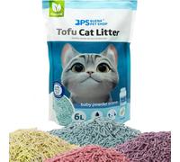 BPS Arena Aglomerante para Gatos Arena de Tofu para Gatos sin Polvo Fácil de Aglomerar Controla los Olores se Lanza en el Inodoro (1Pcs, Baby Powder) BPS-15456