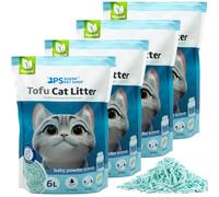 BPS Arena Aglomerante para Gatos Arena de Tofu para Gatos sin Polvo Fácil de Aglomerar Controla los Olores se Lanza en el Inodoro (4Pcs, Baby Powder) BPS-15456 * 4