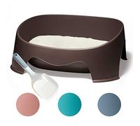 BPS Bandeja Gatos Gatitos Aseo Arenero Abierto para Mascotas Gatos con Pala Bandeja Sanitaria Plástica 4 Colores para Elegir 49.5 x 37 cm (Marron) BPS-5592MA