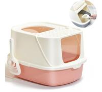 BPS Caja Arena Aseo para Gato Arenero Cubierto Sanitaria con Pala Bandeja Arena para Mascotas Gatos 3 Colores Tamaño XXL BPS-5565 (Rosado) BPS-5565RS