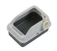 BPS Caja de Arena para Gatos Abierta con Bordes Altos, Bandeja Higiénica Antisalpicaduras, Fácil de Limpiar con Pala Incluida, Diseño Espacioso para Gatos Grandes BPS-55016