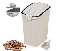 BPS Contenedor de Comida para Mascotas Caja de Alimentos Pienso Tapa Abatible Hermética con Pala para Perros y Gatos (S: Blanco) BPS-4160BL