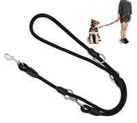 BPS Correa para Perro Mascotas Correa de Perro Doble Ajustable Varias Posiciones Perro Mediano Grande 2 Dimensión Elegir M/L (M, Negro) BPS-3800NE