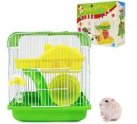 BPS Jaula Hámster Mini Casa Chalet para Hámster con Comedero Bebedero Rueda Casa Especial Color al Azar 25 x 23 x 17 cm BPS-1326