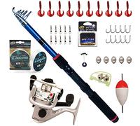 BPS Kit Combo de Pesca Incluye Caña Pequeña de Pescar Spinning Telescópica Carrete de Pesca Cebos y Accesorios de Pesca para Mar de Agua Salada de Agua Dulce OZL-01071 * 1