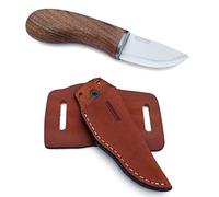 BPS Knives MK1 SSH - Cuchillo Pequeño de Bolsillo de Acero Inoxidable Afilado para Setas - Mini Cuchillo de Hoja Fija para Recolectar Setas con Funda de Cuero