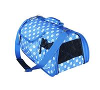 BPS (R) Portador Transportín Bolsa Bolso de Tela (Lunares) para Perro o Gato, Mascotas, Animales, Tamaño: L, 51 x 26 x 29 cm. (Azul Oscuro)