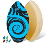 BPS Skimboards de Nueva Zelanda 'Koru' con Almohadilla de Agarre de EVA de Colores y Capa Transparente de Alto Brillo, Tabla de Madera con Almohadilla de Agarre para niños y Adultos (Negro, 40
