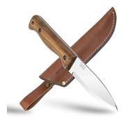 BPSKNIVES B1 CSH - Cuchillo Bushcraft con funda de cuero - Cuchillos de camping - Cuchillo de hoja fija de acero al carbono para exteriores - Cuchillo de supervivencia