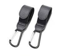BPTRKOM 2 pcs Ganchos para Cochecito- Ganchos para Cochecito de Ajuste Universal para Colgar Sus Bolsas de Compras, Mochila, Accesorios para Cochecito, Gancho portátil para Cochecito (Negro)