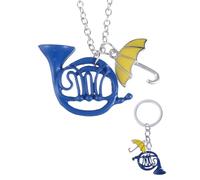 BPTRKOM 2 Piezas Llavero de Cuerno - Llavero esmaltado con Colgante de Paraguas de Cuerno Azul, cómo conocí a Vuestra Madre, Regalos para Padres, (Azul)