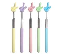 BPTRKOM 5 x Palillos extensibles para dedos - Diseños coloridos en forma de dedo para profesores y conferenciantes - Práctico puntero telescópico para enseñanza y presentaciones