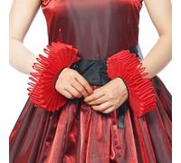 BPURB 2 muñequeras de estilo renacentista, estilo tudor, isabelino, con volantes, de payaso, para disfraz victoriano, accesorios para Halloween, carnaval, rosso, Talla única