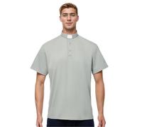 BPURB Camisa Polo Sacerdote Hombre con Alzacuellos Cuello Clero Camisa de Manga Corta para Disfraz de Iglesia, Gris, 40