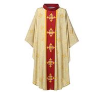 BPURB Clero Sacerdote Vicario Celebrante Bautismo Casulla Vestiduras Iglesia Padre Católico Vestiduras Misa (Amarillo, M)