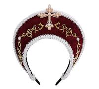 BPURB Gorro victoriano vintage para mujer, accesorio de disfraz de peregrino, sombrero isabelino Tudor Coronet (estilo-01)