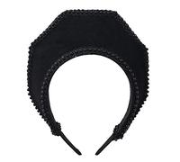 BPURB Tocado medieval renacentista para mujer, diadema de Anne Boleyn, capucha de coroneta real isabelina, sombrero de tiara (Negra-3)