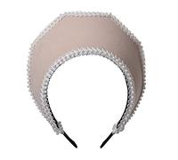 BPURB Tocado medieval renacentista para mujer, diadema de Anne Boleyn, capucha de coroneta real isabelina, sombrero de tiara (Beige),BPURB