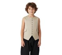 BPURB Traje Victoriano Niños Chaleco Niños Histórico Colonial Chaleco Guerra Revolucionaria Disfraz para Fiesta de Boda