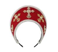 BPURB Tudor Queen Coronet Sombrero con Capucha para Mujer Anne Boleyn Sombrero Isabelino Diadema Francesa Real para Cosplay Fiesta