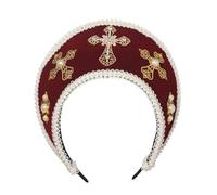 BPURB Tudor Queen Coronet Sombrero con Capucha para Mujer Anne Boleyn Sombrero Isabelino Diadema Francesa Real para Cosplay Fiesta