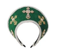 BPURB Tudor Queen Coronet Sombrero con Capucha para Mujer Anne Boleyn Sombrero Isabelino Diadema Francesa Real para Cosplay Fiesta