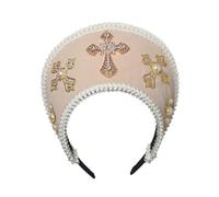 BPURB Tudor Queen Coronet Sombrero con Capucha para Mujer Anne Boleyn Sombrero Isabelino Diadema Francesa Real para Cosplay Fiesta