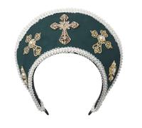 BPURB Tudor Queen Coronet - Sombrero con capucha para mujer, sombrero de Ana Bolena, gorro isabelino, diadema real francesa para fiesta de cosplay