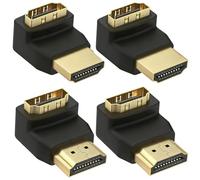 Bpzmm 4 Piezas Adapatador HDMI con Ángulo de 90 Grados y 270 Grados, Conector HDMI de Ángulo Recto Macho a Hembra, Compatible con 4K 1080p para TV Proyector Monitor Portátil y Consola de Juegos