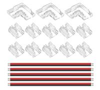 Bpzmm Kit de Conector Tira LED COB 2 Pin 8 mm, Incluir 10 Conectores Rectos y 3 Conectores Sin Espacios en Forma de L/Esquina, 5 Cables de Extensión de Tira LED 15 cm