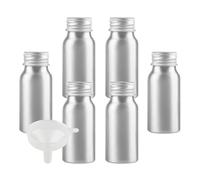 BPZXL 24 Piezas Plata 30 ml Botella de Aluminio con Tapón Rosca de Aluminio Plata Envase Cosmético Metálico para Champú, Loción Gel Aceite Esencial Hoteles Viaje