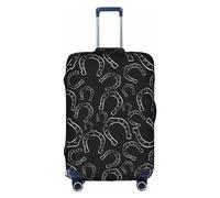 bqabhu Funda para maleta de equipaje con diseño de Dios egipcio Anubis con escorpión, protección elástica y elegante, Herraduras blancas y negras, M, Funda para equipaje
