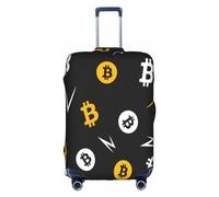 bqabhu Funda para maleta de equipaje, diseño de Bitcoin, color dorado y blanco, protección elástica para equipaje, elegantes fundas para maletas, Patrón de Bitcoin dorado y blanco, M, Funda para